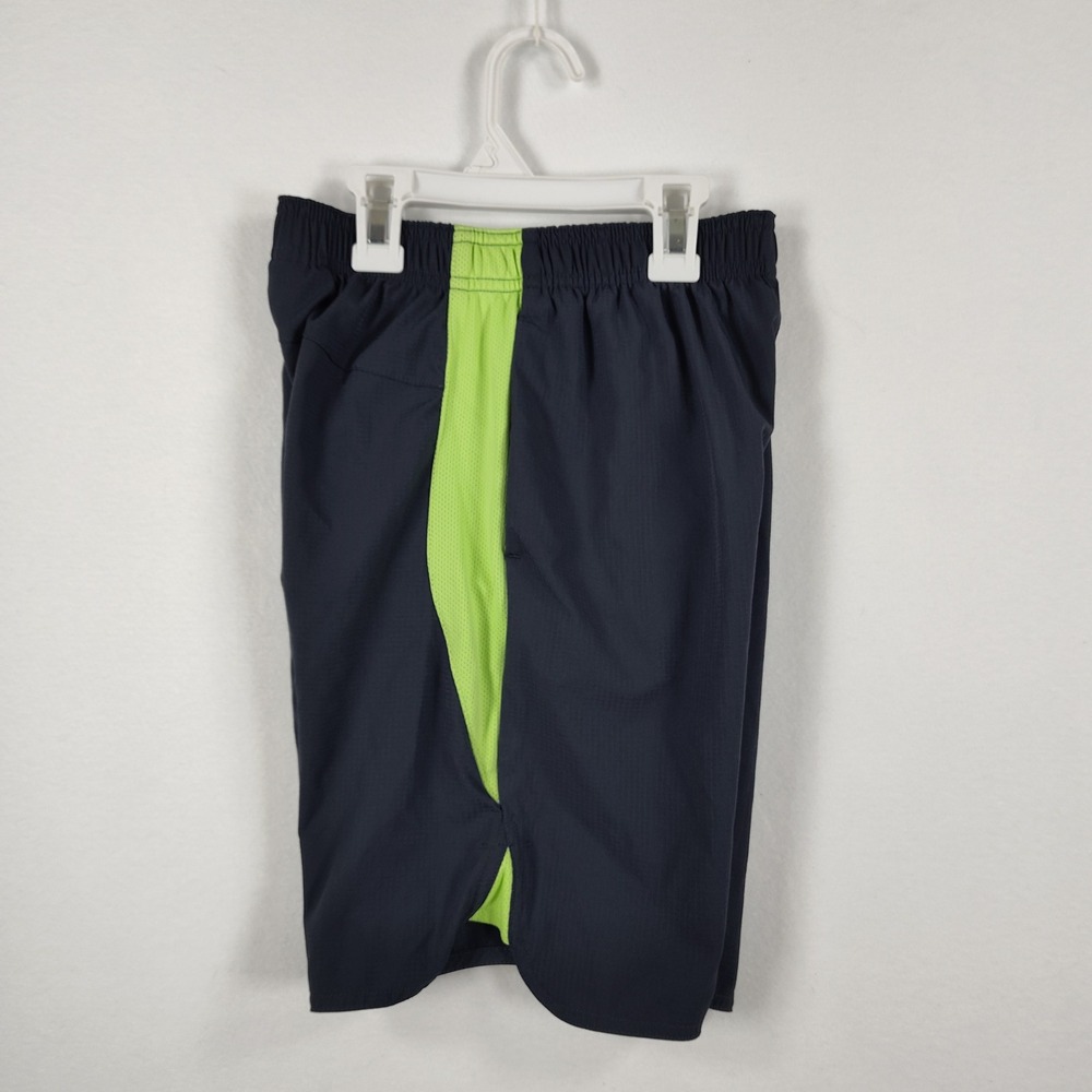 Reebok Boys Athletic Shorts Gray Lime Green Zipper Pocket Size L 10/12 - Picture 3 of 13